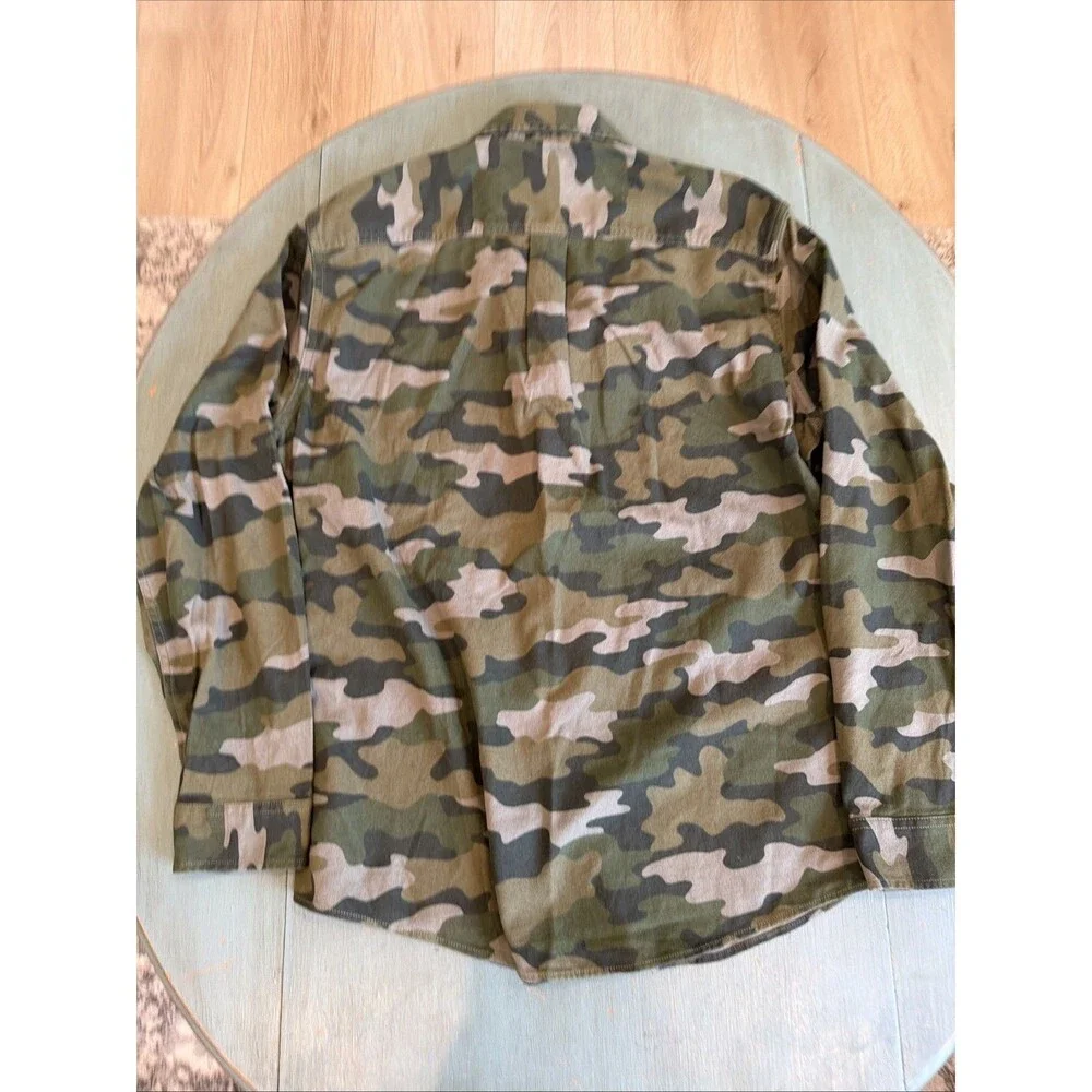 NWT Eddie Bauer Mens‎ Medium Favorite Flannel Shirt Camo Green Long Sleeve M New